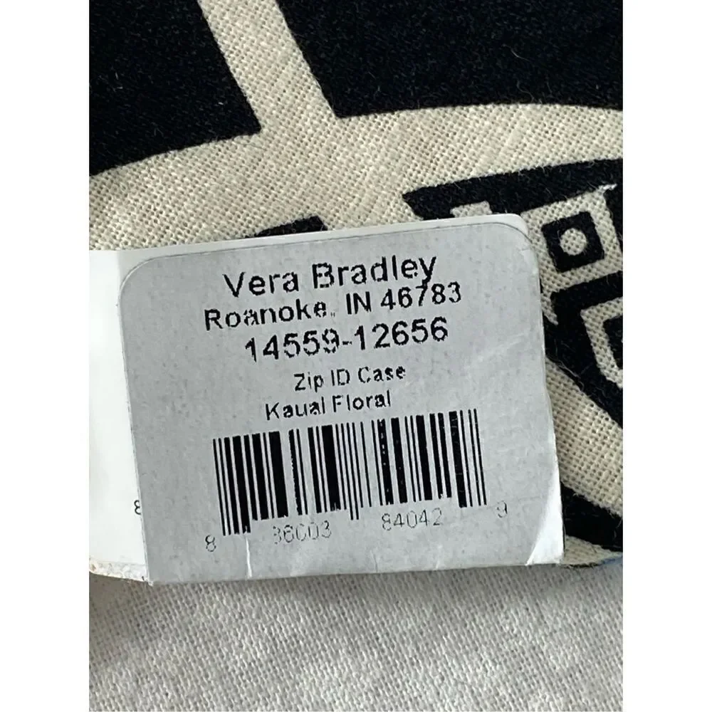 VERA BRADLEY ZIPPER TOP ID CASE - KAUAI FLORAL
